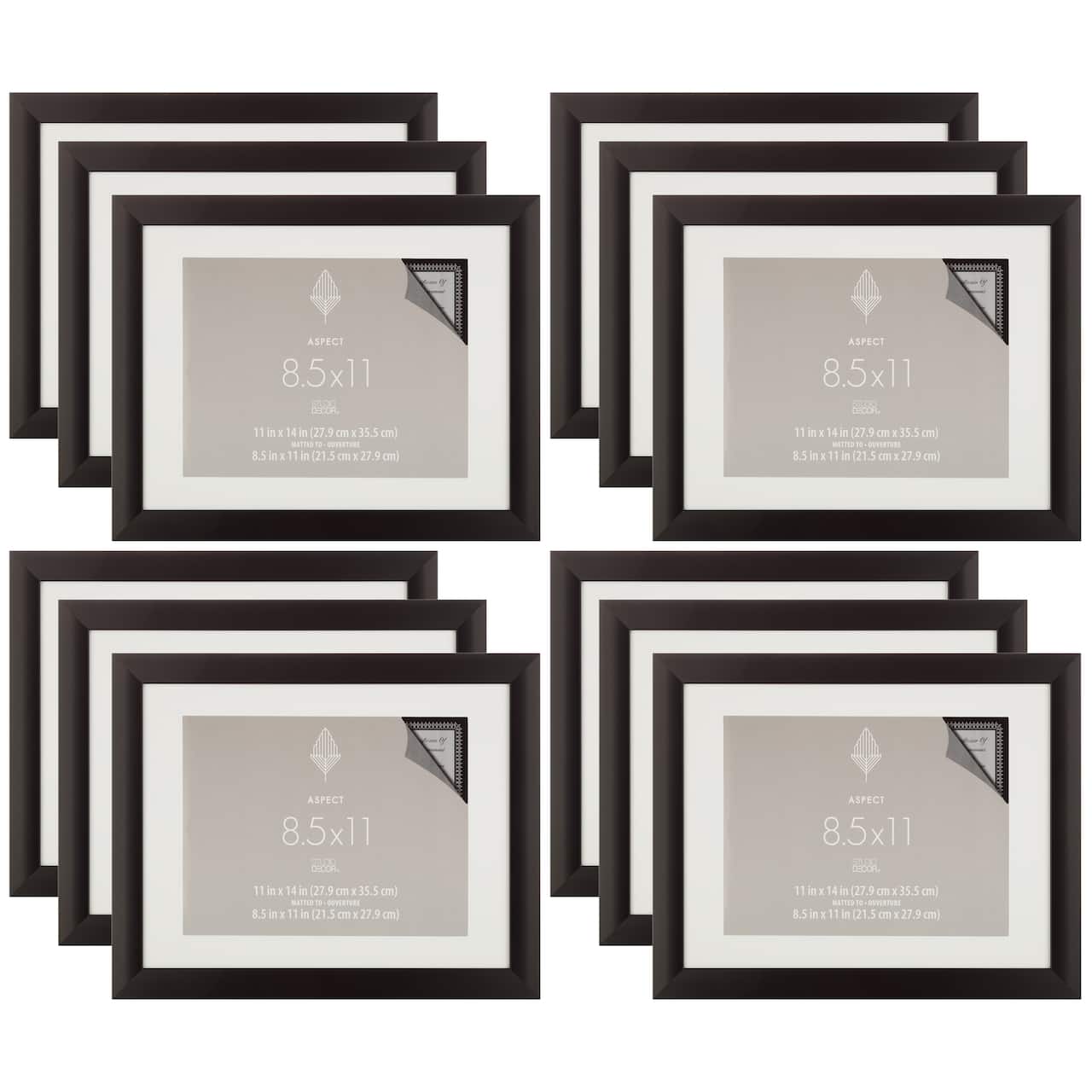 12 Pack: Black Frame With Mat, Aspect by Studio Décor®